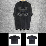 Amiri washed t-shirt splash ink large simple label short sleeves