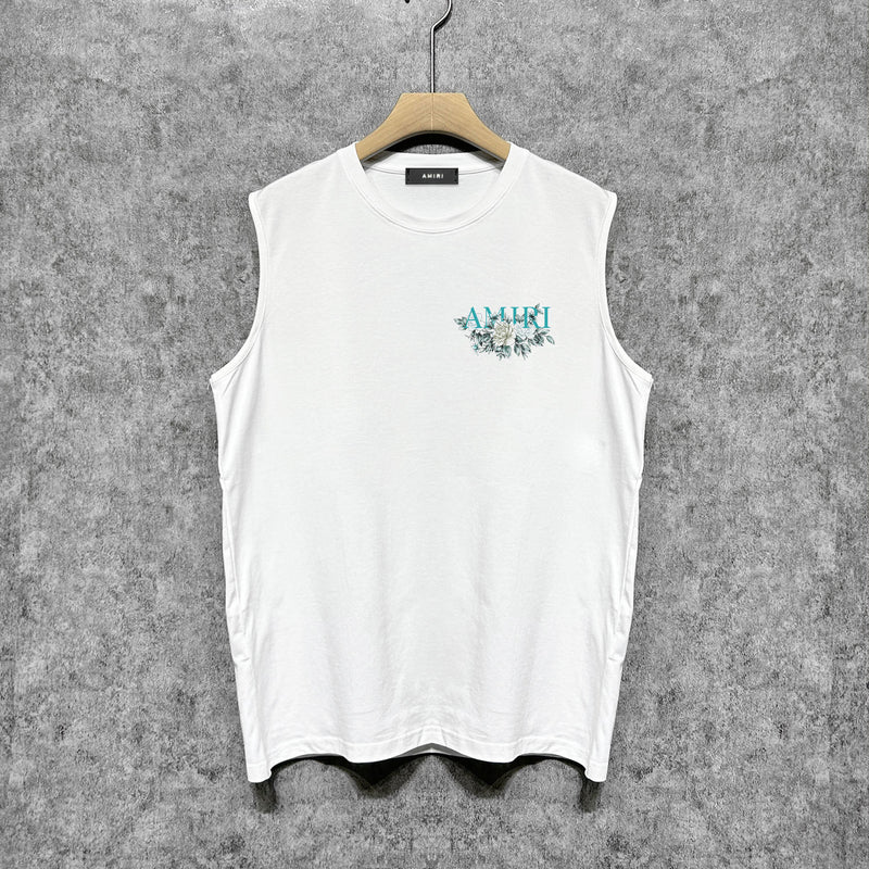 Amiri tank top camellia printing