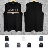 Amiri tank top colorfulletter horizontal stripprinting