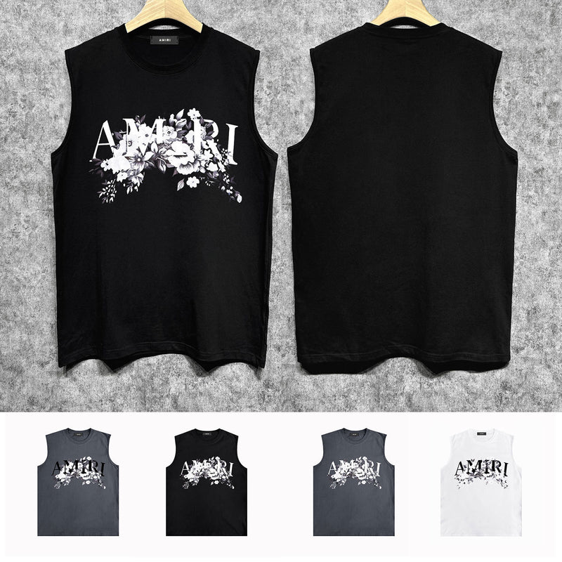Amiri tank top colorless floral print