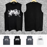Amiri tank top colorless floral print