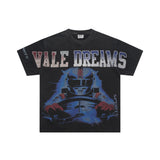 Valeforever Vale T Shirts Hotfix rhinestones Splicing Water Sleeve