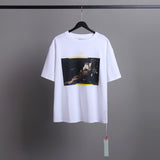 Off White T Shirts Religious Angel Oil Painting Short Sleeves