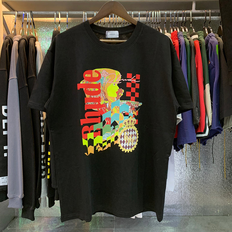 Rhude T Shirts Cotton Short Sleeves Loose Men and Women