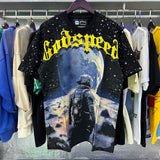 Godspeed T Shirts Astronaut Earth Gypsy Printing Cotton Casual Short Sleeve Men and Women
