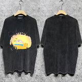 Amiri washed t-shirt colorful dusk printing short sleeves