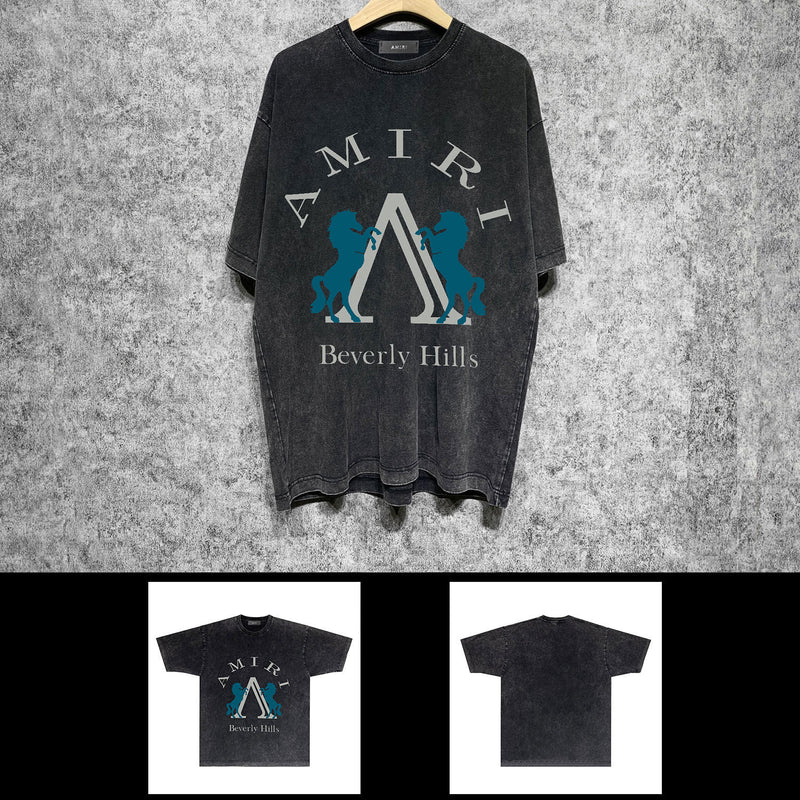 Amiri washed t-shirt mirror short sleeve