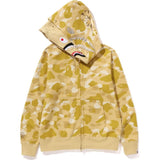 Bathing Ape Hoodie Gold Shark Head Double Hat Camouflage Sweater Men's Autumn and Winter Cardigan Zipper Jacket