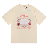 Rhude T Shirt Storms Never Last HD Rose Magic Mirror Printing