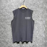 Amiri tank top new bone sleeve print