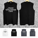Amiri tank top hollywood font printing
