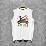 Amiri tank top motorcycle skull printing