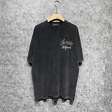 Amiri washed t-shirt letter padded printing short sleeves