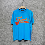 Amiri t shirts flame gold letterprinting short sleeves