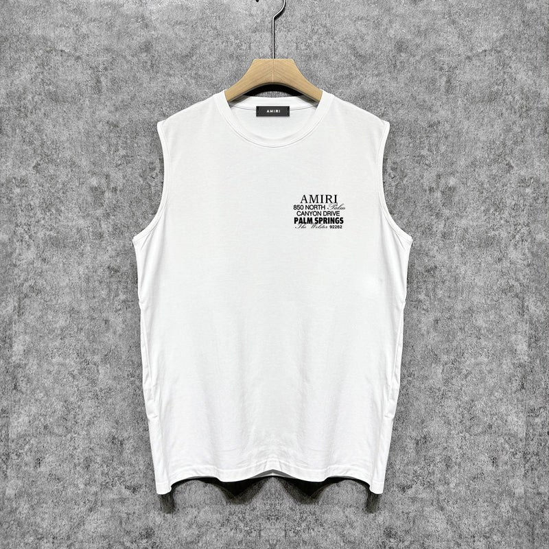 Amiri tank top pink bone print