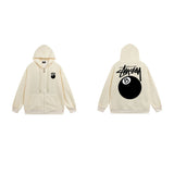 Stussy Hoodie Zip-Up Cardigan Fleece Hooded Sweater