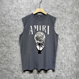 Amiri tank top hand held planet printing
