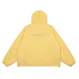Unisex Coat FOG LOGO Zipper Ess Double Thread Hooded Cotton Clothing