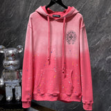 Chh Chrome Hearts Hoodie Horseshoe gradual change washing water splashing ink