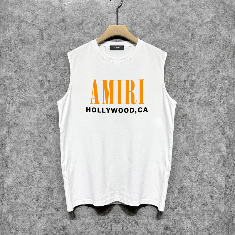 Amiri tank top bone sleeve printing