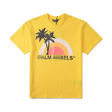Palm Angels T Shirts Sun Print T-shirt Loose Short Sleeve
