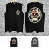 Amiri tank top oil painting flying eagle printing