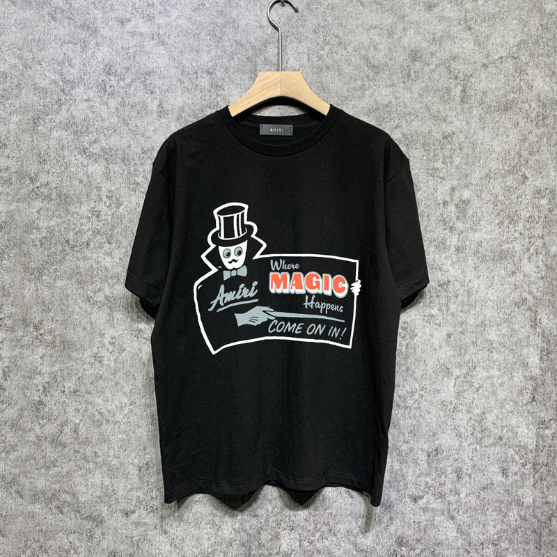 Amiri t shirts top hat magician printing short sleeve