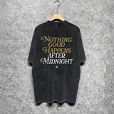 Amiri washed t-shirt earth letter short sleeve