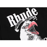 Rhude T Shirt Eagle Print Hip Hop Men's and Women's Same Loose Casual