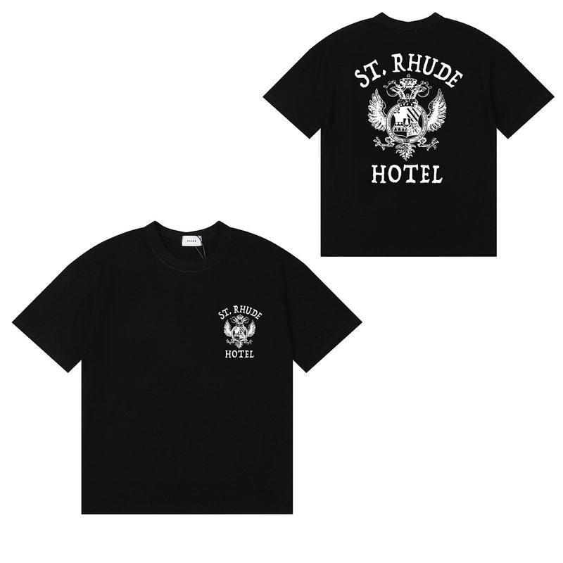 Rhude T Shirts Totem Simple Printing Cotton Casual Short Sleeve Men and Women