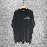 Amiri washed t-shirt crayon horizontal stripes printing short sleeve