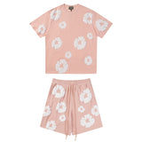 Denim Tears Outfit:T Shirt/Shorts (Separate Purchase Options) Puff Print Short Sleeve T-shirt Loose Couple Shorts Suit