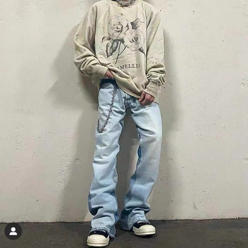 Gallery Dept Jeans Color-matching Flared Jeans Floor-mopping Straight Pants