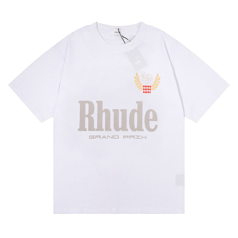 Rhude T Shirt Eagle Print Hip Hop Men's and Women's Same Loose Casual