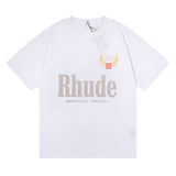 Rhude T Shirt Eagle Print Hip Hop Men's and Women's Same Loose Casual