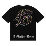 Godspeed T Shirts Guitar Skull Denim Print Casual Crew Neck Short Sleeve Men and Women