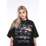 Unisex T-Shirts Old Vintage FOG Battle of the Gods Print Loose Tee