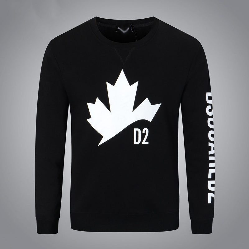 Dsq2 Hoodie DSQ Lian D2 Black Clover Printed Sweater Trendy Men's Autumn and Winter