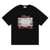 Rhude T Shirt Storms Never Last HD Rose Magic Mirror Men and Women