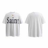 SAINT MICHAEL Vintage T Shirt Rainbow Apple Print Loose Short Sleeve