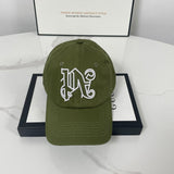 Palm Angels hats flame alphabet palm tree embroidered distressed baseball cap