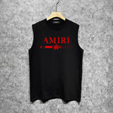 Amiri tank top with damaged letter horizontal stripesprinting