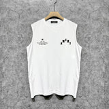 Amiri tank top bone white bone crack letterprinting