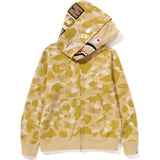 Bathing Ape Hoodie Gold Shark Head Double Hat Camouflage Sweater Men's Autumn and Winter Cardigan Zipper Jacket