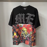 Mixed Emotion T-Shirt Alien Print Diamond Casual Loose Short Sleeve T-Shirt