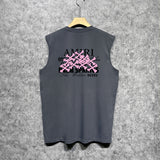 Amiri tank top pink bone print