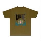 Rhude T Shirts Printed Trendy Pure Cotton