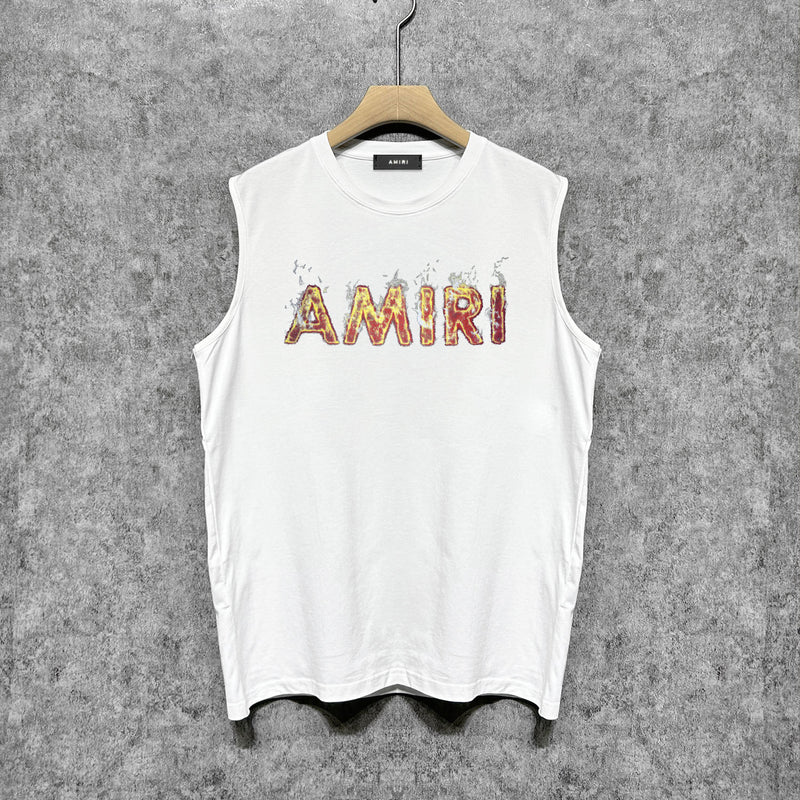 Amiri tank top flame letterprinting