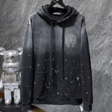 Chh Chrome Hearts Hoodie Horseshoe gradual change washing water splashing ink