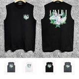 Amiri tank top pink parrot printing